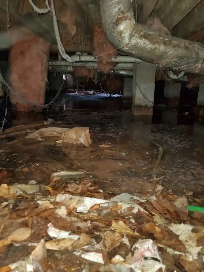 Crawl space flood assessment for Commercial Water Damage Restoration in Giddings